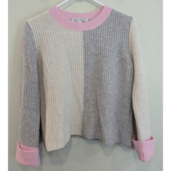 Autumn Cashmere Colorblock Boxy Crewneck Sweater Size Small - Picture 1 of 4
